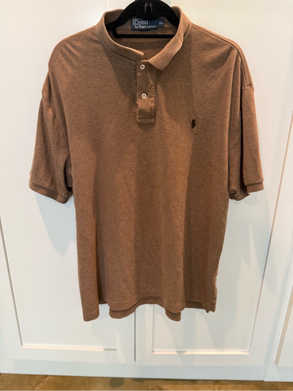 Ralph Lauren Brown Short-Sleeve Polo Shirt with Embroidered Pony
